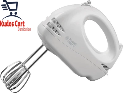 Russell Hobbs Food Collection Electric Hand Mixer 6 Speeds Whisk Beater White