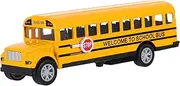 SUPVOX 1 Pc Yellow School Bus Toy: 5 Inch Pull Back Car Alloy Die-Cast with Opening Doors and Rubber Tires - 1:32 Realistic School Bus for Boys Girls