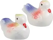 ERINGOGO 2pcs Ornaments Decorative Duck Figurine Fork Knife Spoon Holder Duck Ceramic Figurines Ceramic Chopstick Stand Rest Porcelain Chopstick Holder Tableware Rest Ceramics
