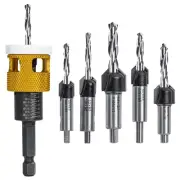 5 Pcs Countersink Drill Bit Set: Replaceable HSS M2 Tapered Bits - 82°2259