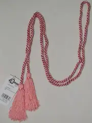 Curtain/ Chair Tieback - Girdle Cord - 60"spread w/ 4" Chainette Tassels - Pink