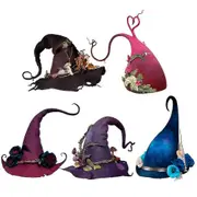 Witch Hat Floral Vine Felt Cap Cosplay Performance Prop Halloweenparty Adult Brown