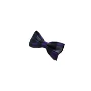 Boys Purple, Black & Silver Checkered Patterned Bow Tie