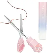 Kids Safe Scissors,Kids Safety Scissors,Cat Paw Shape Children's Craft Scissors and Case, Student Tip Scissors for School Supplies, Alb Art