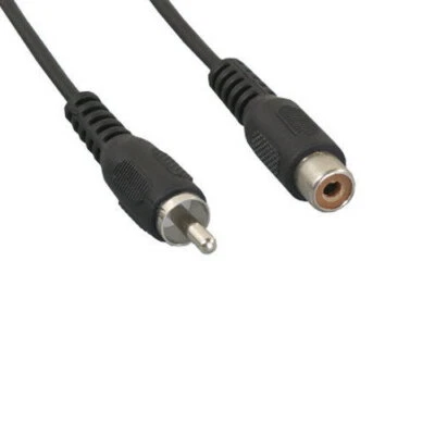 [x10] 12' Black RCA Male/Female Video Cable Composite DVD VCR Camcorder to TV