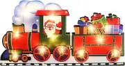 17 Inch Window Silhouette Lighted Christmas Decorations Santa Clause and Gifts o