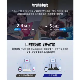 TP-Link Archer AX55 AX3000 wifi6 雙頻 wifi分享器 無線網路 分享器 路由器