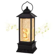 "Christmas Snow Globe Lantern Christmas Decorations for Home with Timer & Mus...