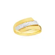 9ct Gold Two Tone Diamond-cut Dress Ring