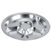 Thickened 304 Stainless Steel Dinner Plate Round And Deepened Compartments Chi