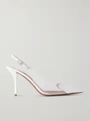 [Alaïa] Alaïa - Le Caur Leather And Pvc Slingback Pumps - White - IT39 IT 39 White