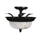 SUNLITE S1010A Semi Flush Weathered Bronze Alabaster Pendant Fixture
