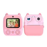 Instant Print Camera for Kids, Christmas Birthday Gifts for Girls Boys, Selfie Digital Camera with Videos, Portable Camera Toy with Print Paper (Pink)
