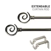 Metal Curtain Rod Pole Rail Finial Set Extendable 22mm Maui Design in 2 Sizes