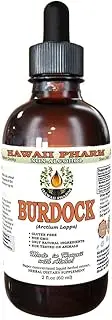 Burdock Alcohol-FREE Liquid Extract, Organic Burdock (Arctium Lappa) Dried Root Glycerite Hawaii Pharm Natural Herbal Supplement 2 oz