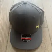 Puma Evercat Stretch Fit Baseball Cap Hat Men L/XL COLOR Dark Gray Neon Yellow
