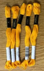 2314 Lot of 5 Skeins J.P. Coats & Clark Embroidery Thread Fast Color Orange