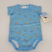 Vintage Carters John Lennon Blue One Piece Romper Bodysuit 0-3 Boy Animals NEW