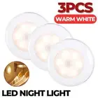 3PCS LED Motion Sensor Indoor Night Light USB Rechargeable Wall Mount Lamp