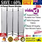 4-Panel Room Divider Privacy Folding Screen White 160 x 180 cm Decorative Screen