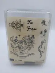 NEW Stampin Up KRIS KRINGLE Christmas Santa Reindeer Tree RARE RETIRED Unmounted
