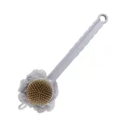 Long Handled Double-Sided Bath Brush Bath Towel Sharpened Hair Bath Ball Brush��Grey��