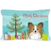 Carolines Treasures BB1620PW1216 Christmas Tree & Papillon Fabric Decorative ...