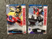 (2) 2024 Hot Wheels TRANSFORMERS (Bugatti Veyron ++ Mustang GT Police Car .. HOT