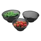 Zuhause - Mesh Non Stick Set of 3 Baskets/Colanders Black