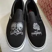 Vans Slip On Love You To Death Mens Size 10 Skateboarding Casual Black Sneaker