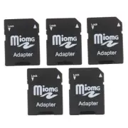 5Pcs Micro SD Trans Flash TF To SD SD HC Memory Card Adapter Converter Black