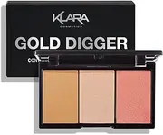 Klara Cosmetics Contour Bronze Blush Highlight Palette Gold Digger Long Lasting Waterproof Full Colour Pigment