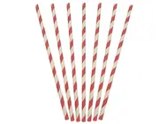 Cast Away Paper Regular Red & White Stripe Straws 205mm by 6 mm 5 mm bore x 250