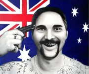 Aussie Australia Flag Chooper Read Print Gun Gangsta pop Art Painting