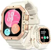 Duede Smart Watch (Answer/Make Calls) 1.65" Touch Screen for Women, 1ATM Waterproof, 100+ Sport Modes, Fitness Activity Tracker, Heart Rate Sleep Monitor, Pedometer, for Android & iOS, 2024, White-1