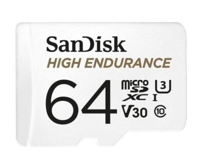SanDisk High Endurance 64GB microSD 100MB/s 40MB/s 5K hrs 4K UHD C10 U3 V30 -...