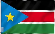 Anley Fly Breeze 3x5 Foot South Sudan Flag - Vivid Color and Fade Proof - Canvas Header and Double Stitched - Republic of South Sudan Flags Polyester with Brass Grommets 3 X 5 Ft