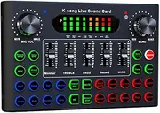Portable Sound Mixer, Multi Functional 7 Sound Buttons 5 Sound Buttons 18 Special Effect Buttons, With 5.0, for Karaoke Chatting, Live Streaming