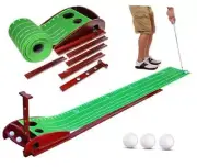 Golf Putting Mat - Indoor Golf Putting Green with Auto Ball Return and 3 Golf