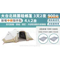 在飛比找蝦皮購物優惠-【租帳蓬 3天2夜 900元】4人2房1廳加大充氣式帳蓬_迪