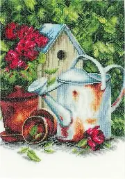 Lanarte 0167124 Watering Can Embroidery Kit Counted