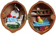 Walnut Shell Doll House, Handmade Walnut Shell Doll House with Lights, Tiny World Inside Doll Walnuts, 3D Minia Walnut House