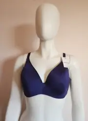 Berlei YY4J Ladies Navy Blue Microfibre Barely There T-Shirt Bra Size 16DD New