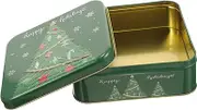 DOITOOL Candy Bacon Christmas Snack Christmas Cookie Containers Christmas Tin Biscuits Shortbread Christmas Cookies Boxes Packaging Christmas Tinplate Christmas Cookie Tins Kit Green Metal