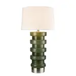 [Florabelle Living] Remy Green Glass Table Lamp & White Shade