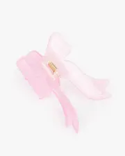 Pink Ribbon Bow Claw Clip