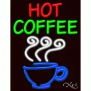 NEW "HOT COFFEE" 31x24 W/LOGO REAL NEON BUSINESS SIGN w/CUSTOM OPTIONS 11732