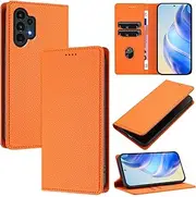 Compatible with Samsung Galaxy A04s Case Cover,Compatible with Samsung Galaxy A13 4G/5G / Galaxy M13 5G / Galaxy A04 Flip PU Leather Magnetic Protective Leather Case Orange