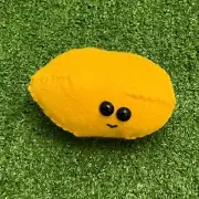 (BANKSY) Lucy Sparrow Handmade Felt Lemon Plush – Signed Soft Sculpture