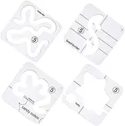 Operitacx 4Pcs Quilting Template Set DIY Sewing Craft Supplies for Beginners Easy to Use Acrylic Patchwork Designs for Creative Quilting Projects